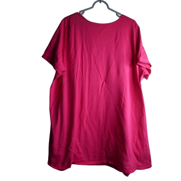 Roaman's Scoop Neck Swing tunic Tee Size 3x 30/32 Raspberry Pink - Picture 4 of 5
